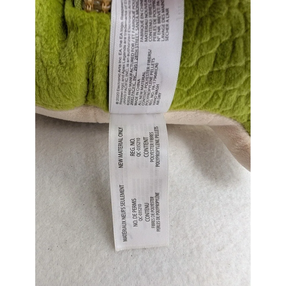 Apex Legends Nessie Plush Jakks Pacific Green Zipper Back Collectible Toy